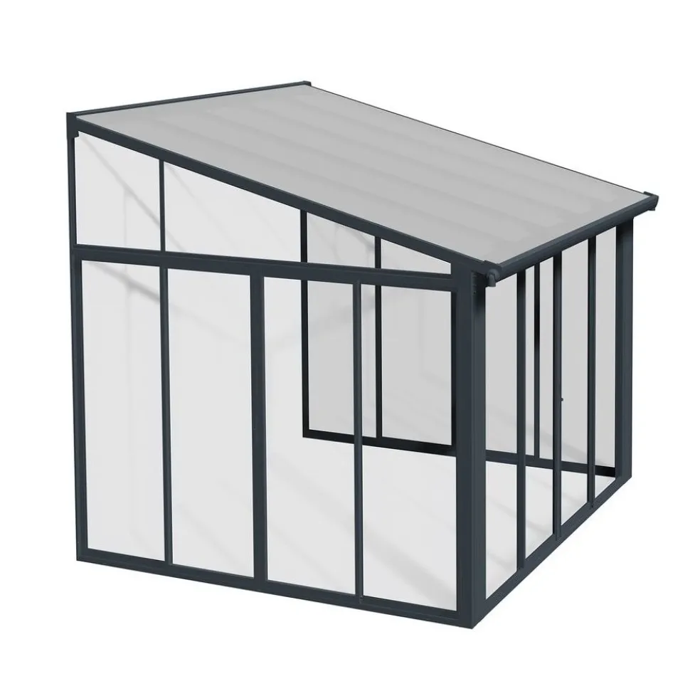 Viherhuone Palram-Canopia SanRemo Veranda, 9.2m², 3x3.05ft, harmaa