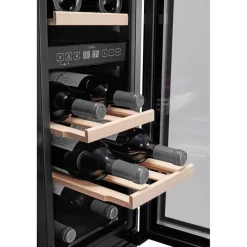 Viinikaappi Cavin Arctic Collection 30D Fullglass ACD30FGB, 29.5cm, 2 lämpötila-aluetta, tason alle asennettava, musta