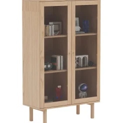 Vitriinikaappi Home4You HANSEN 90x40xK150 cm, melamiini, beige