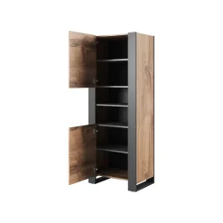 Vitriinikaappi WOOD, beige/tummanharmaa (7404)