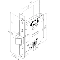 Välioven lukkorunko ST/JME 4260 oikea VL0068 IPP