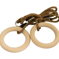 Voimistelurenkaat Nordic Play Active, Ø15.8cm, puiset, säädettävä köysi