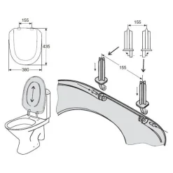 WC-istuimen kansi IDO Trevi 91260 valkoinen pehmeä
