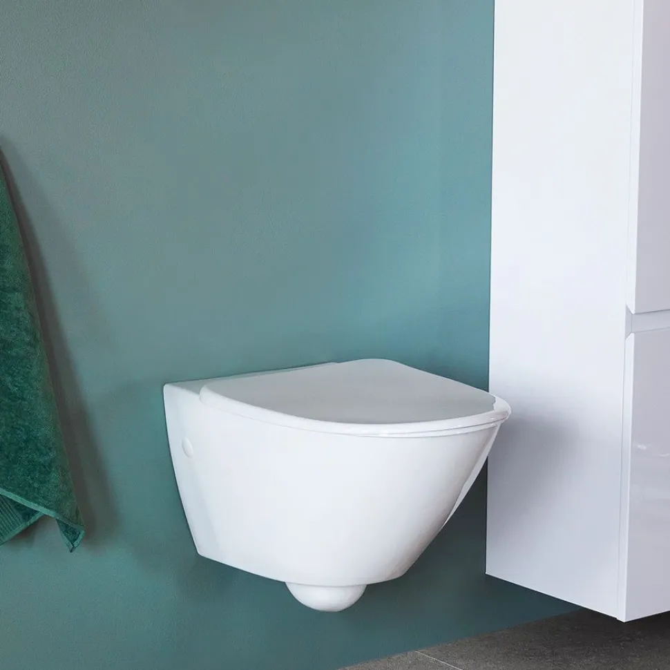 WC-istuin Bathlife Spola, seinämalli, valkoinen