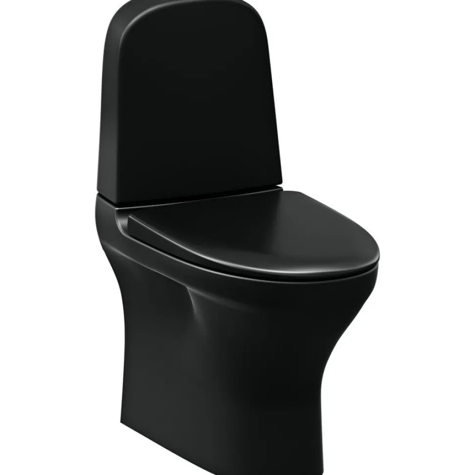 WC-istuin Gustavsberg Estetic 8300, S/P-piilolukko, Soft Close -kansi, mattamusta