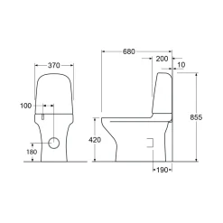 WC-istuin Gustavsberg Estetic 8300 piilo S/P-lukko, Hygienic Flush, C+, valkoinen