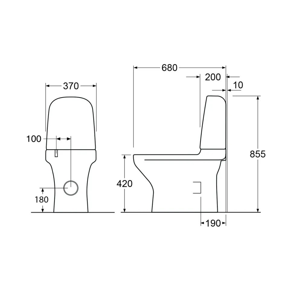 WC-istuin Gustavsberg Estetic 8300 piilo S/P-lukko, Hygienic Flush, C+, valkoinen