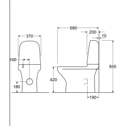 WC-istuin Gustavsberg Estetic, piilotettu S/P-lukko, Hygienic Flush, kaksoishuuhtelu, Soft Close -kannella, C+ liimakiinnitys, mattavalkoinen