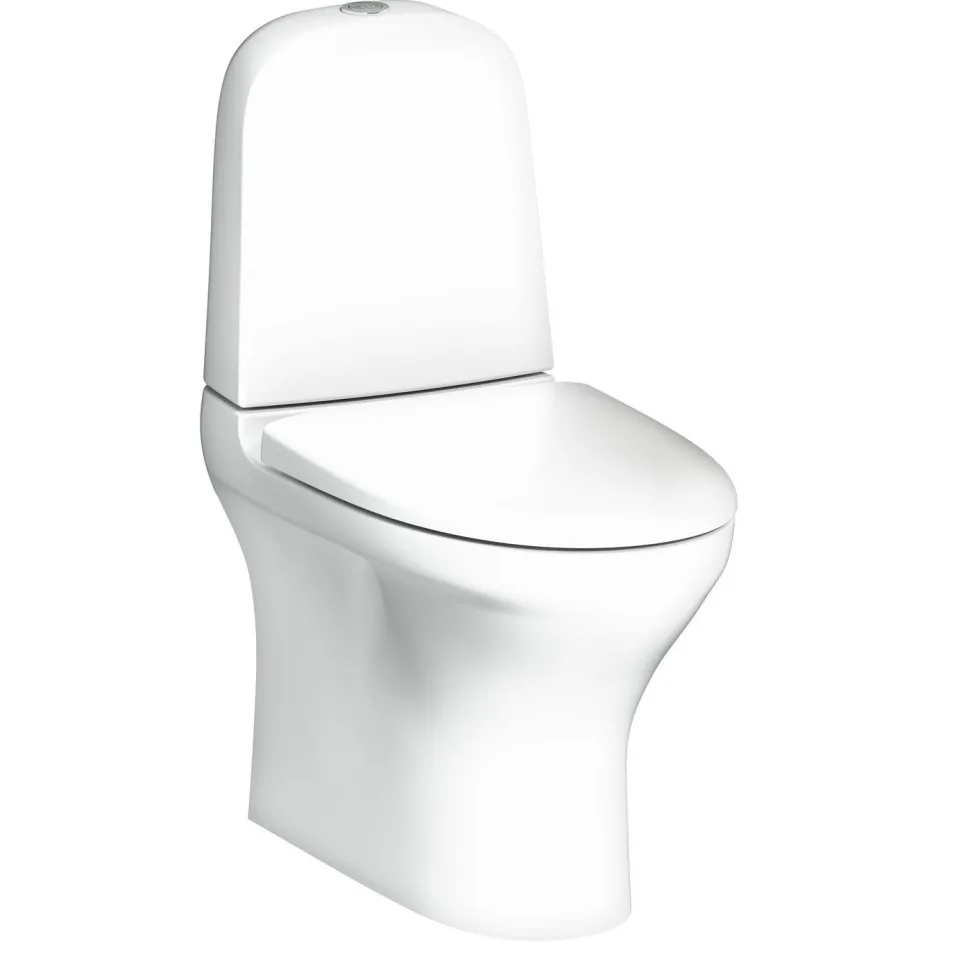 WC-istuin Gustavsberg Estetic, piilotettu S/P-lukko, Hygienic Flush, kaksoishuuhtelu, Soft Close -kannella, C+ liimakiinnitys, mattavalkoinen