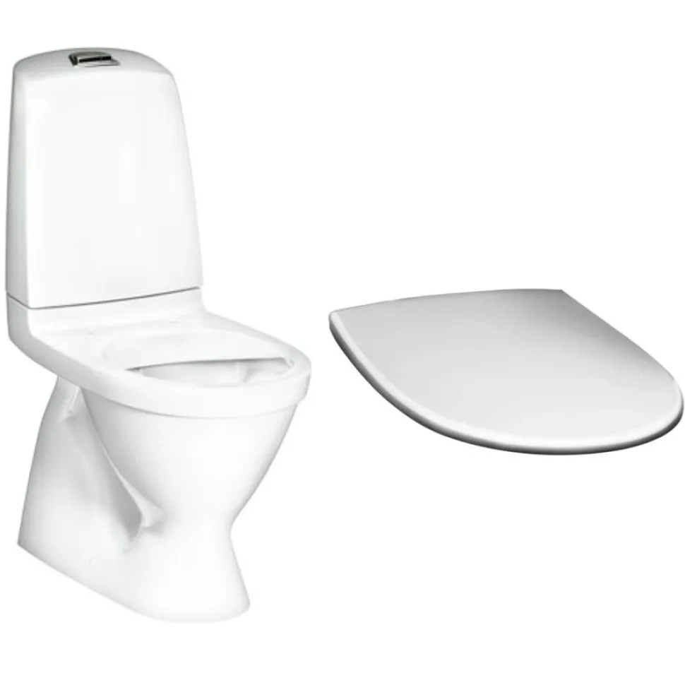 WC-istuin Gustavsberg Nautic 1500 Hygienic Flush kaksoishuuhtelu piilo S-Lukko + istuinkansi Nautic 9M24