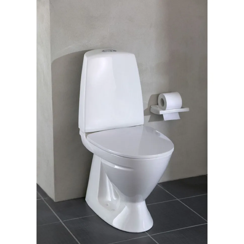 WC-istuin IDO Basic, piilo-S-lukko, 2-huuhtelu, istuinkannella
