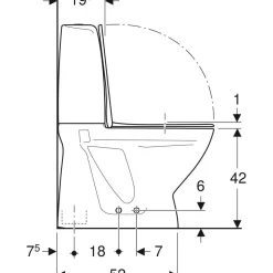 WC-istuin IDO Basic, piilo-S-lukko, 2-huuhtelu, istuinkannella