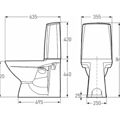 WC-istuin Ido Glow 60 kanneton ilman kiinnitysreikiä 2-huuhtelu