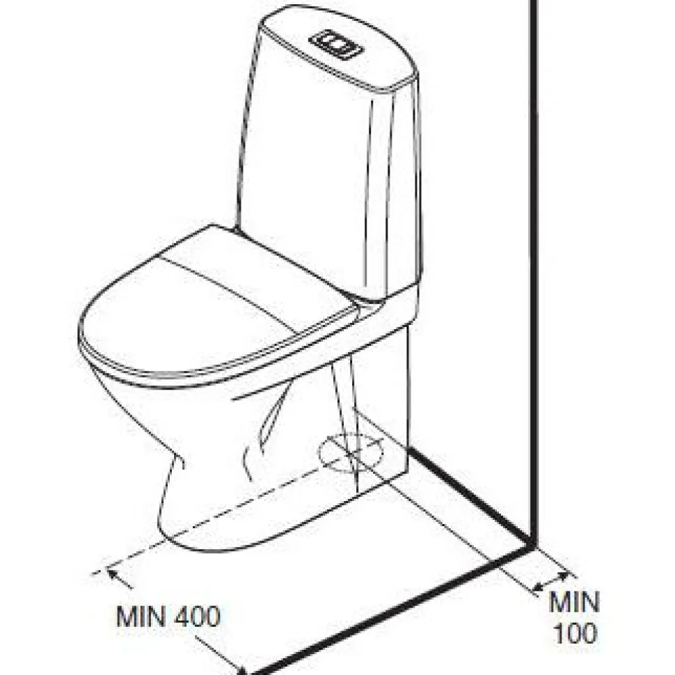 WC-istuin Ido Seven D 10 ilman kiinnitysreikiä ja istuinkantta