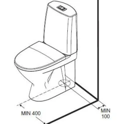 WC-istuin Ido Seven D 10 ilman kiinnitysreikiä ja istuinta 1-huuhtelu