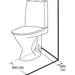 WC-istuin Ido Seven D 13 iso jalka kiinnitysrei'illä ilman istuinkantta 1-huuhtelu