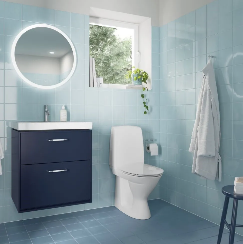 WC-istuin IDO Standard, piilo-S-lukko, 2-huuhtelu, huuhtelukaulukseton, sis. kansi