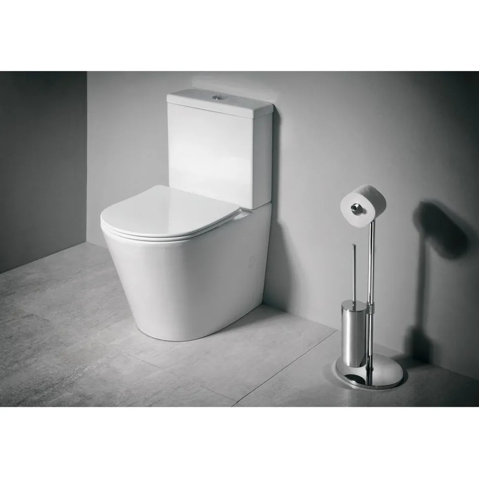 WC-istuin Interia Pako Rimless soft-close -kannella kaksoishuuhtelu, valkoinen
