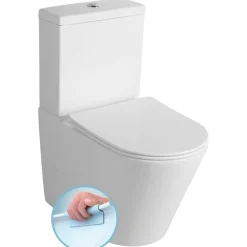 WC-istuin Interia Pako Rimless soft-close -kannella kaksoishuuhtelu, valkoinen