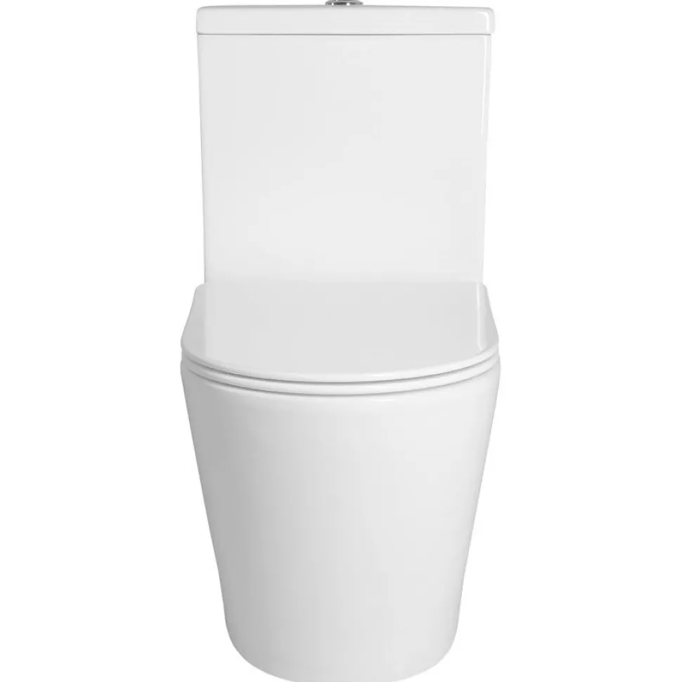 WC-istuin Interia Pako Rimless soft-close -kannella kaksoishuuhtelu, valkoinen