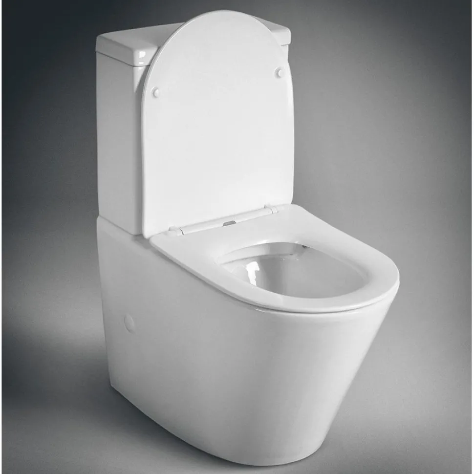 WC-istuin Interia Pako Rimless soft-close -kannella kaksoishuuhtelu, valkoinen