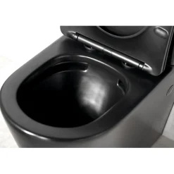 WC-istuin Interia Pako Rimless soft-close -kannella kaksoishuuhtelu, mattamusta