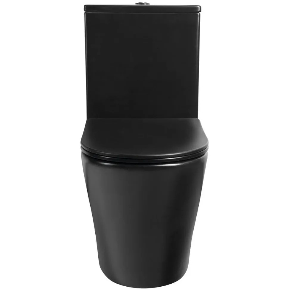 WC-istuin Interia Pako Rimless soft-close -kannella kaksoishuuhtelu, mattamusta