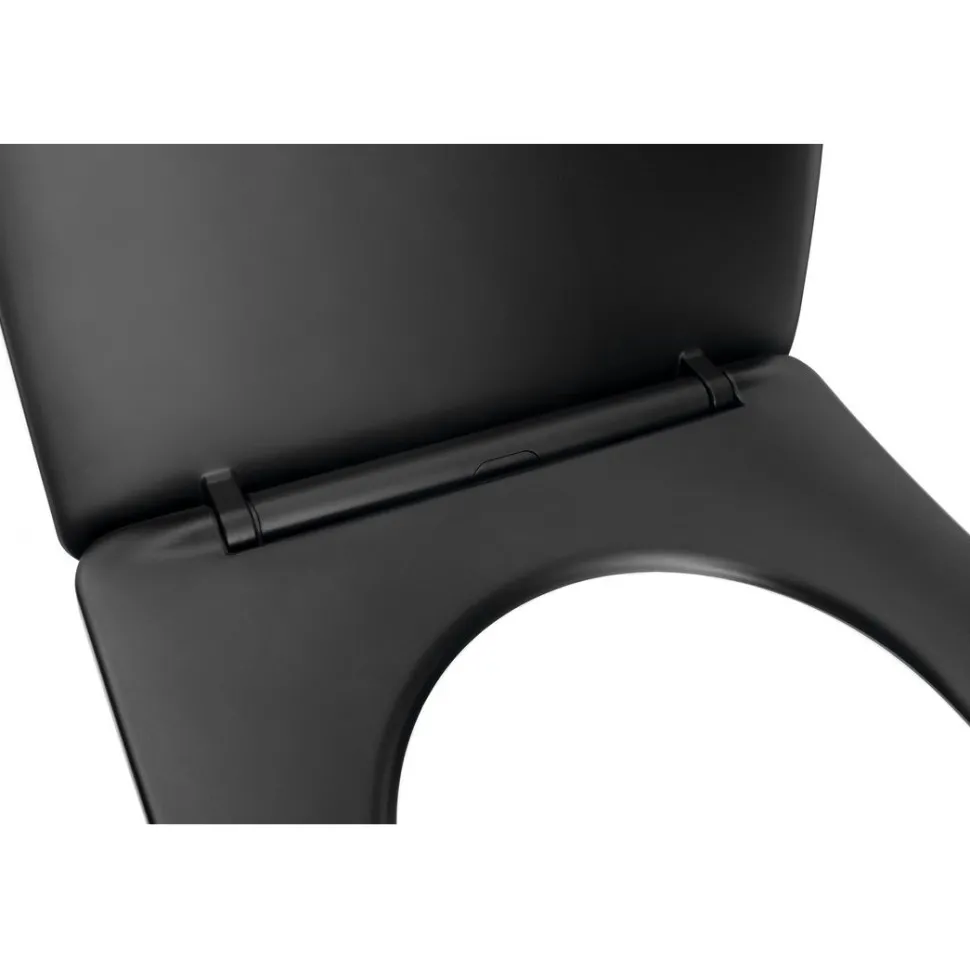 WC-istuin Interia Pako Rimless soft-close -kannella kaksoishuuhtelu, mattamusta