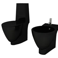 WC-istuin ja bidee musta