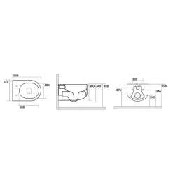 WC-istuin Kerasan Flo Rimless seinämalli valkoinen