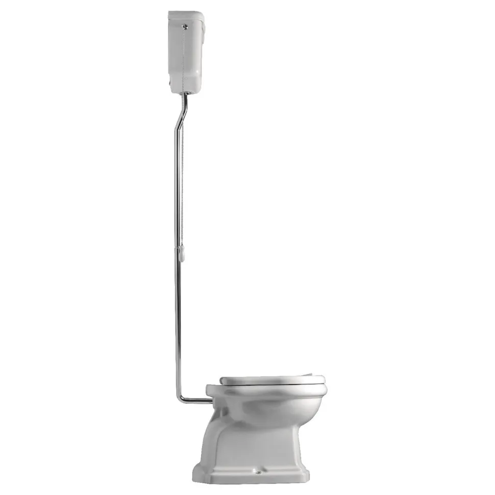 WC-istuin Kerasan Retro 1 P-lukko keraamisella yläsäiliöllä kromi