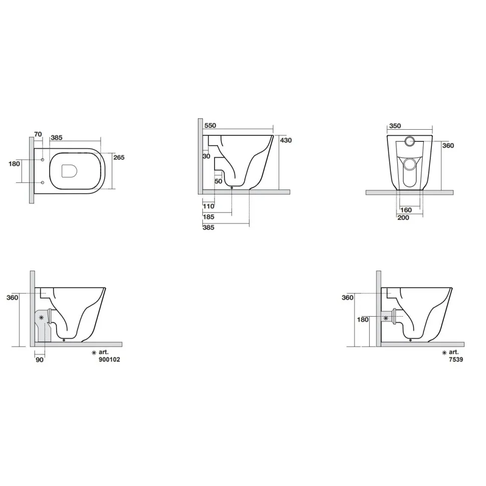 WC-istuin Kerasan Tribeca Rimless 5114 Rimless seinämalli matta eri värejä