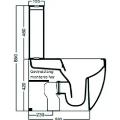 WC-istuin Lavabo Glomp, huuhtelukaulukseton, valkoinen