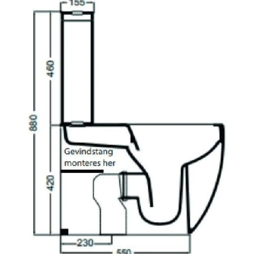 WC-istuin Lavabo Glomp, huuhtelukaulukseton, valkoinen