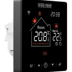 Yhdistelmätermostaatti Grand Meyer SN-20, 16 A, WiFi, musta