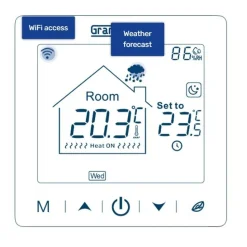 Yhdistelmätermostaatti Grand Meyer SN-10, 16 A, WiFi, valkoinen