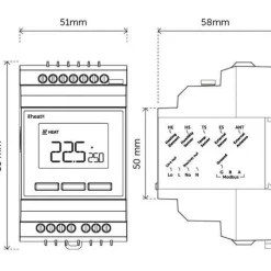Yhdistelmätermostaatti Heatit Z-Wave DIN Smart 16A Modbus