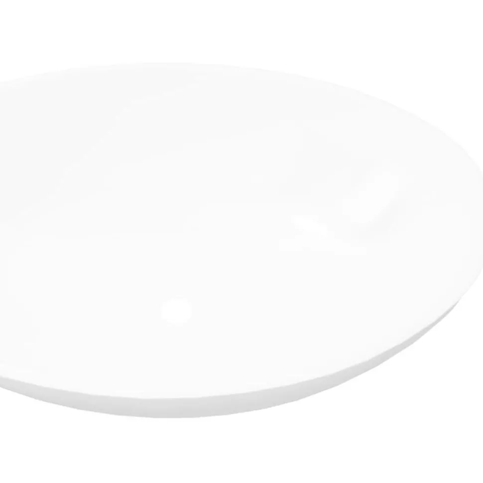 Ylellinen keraaminen pesuallas soikea 40x33 cm Valkoinen