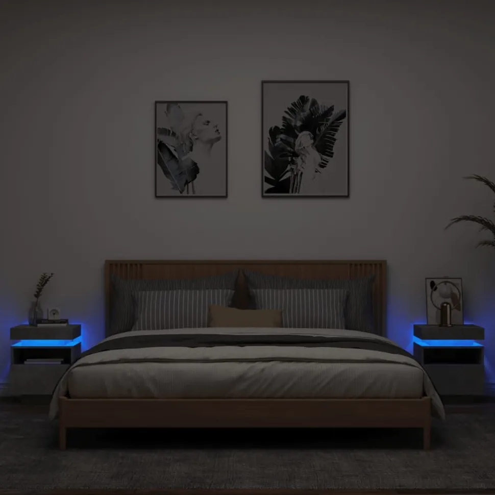 Yöpöydät LED-valoilla 40x39x48,5 cm, eri värejä ja pakkauskokoja (33073)