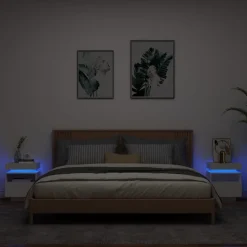 Yöpöydät LED-valoilla 40x39x48,5 cm, eri värejä ja pakkauskokoja (33073)