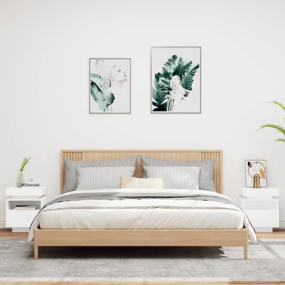 Yöpöydät LED-valoilla 40x39x48,5 cm, eri värejä ja pakkauskokoja (33073)