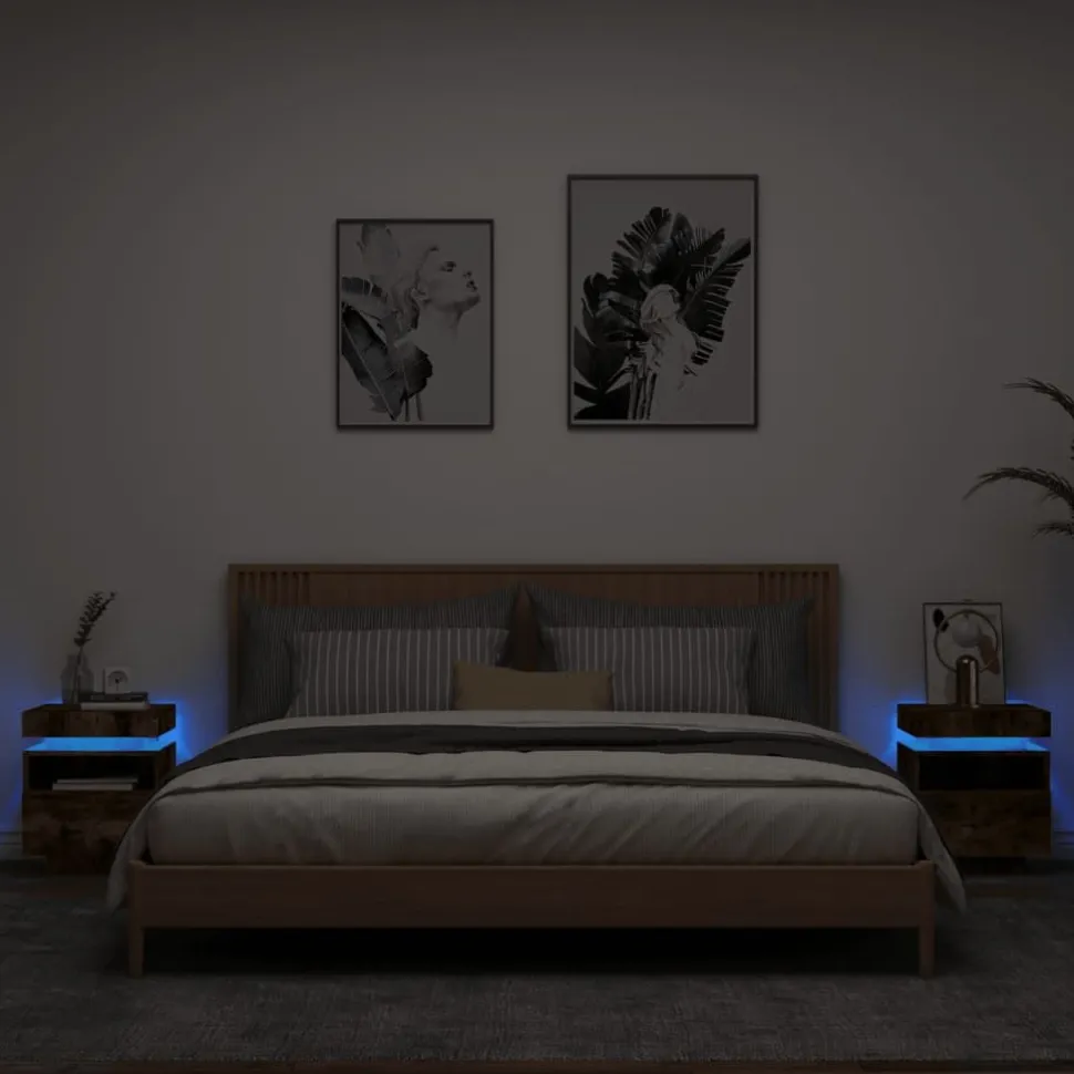 Yöpöydät LED-valoilla 40x39x48,5 cm, eri värejä ja pakkauskokoja (33073)
